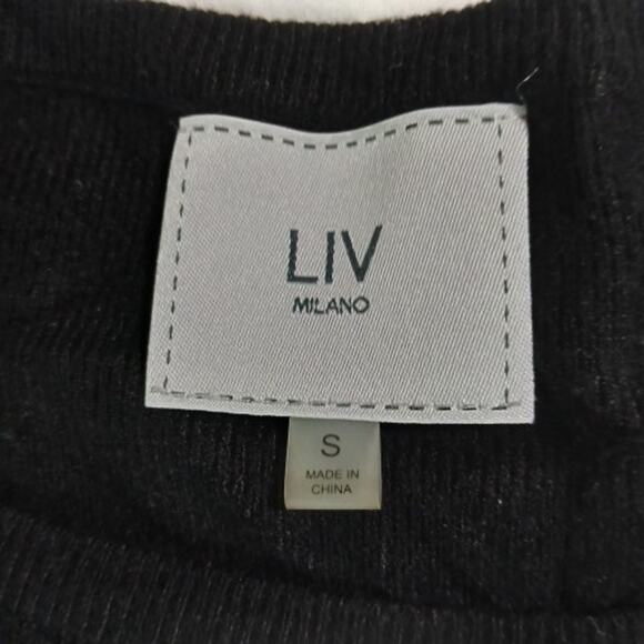 LIV Milano Small Black Long-Sleeved Metallic Seahorse Embellishment Sweater - Picture 2 of 10